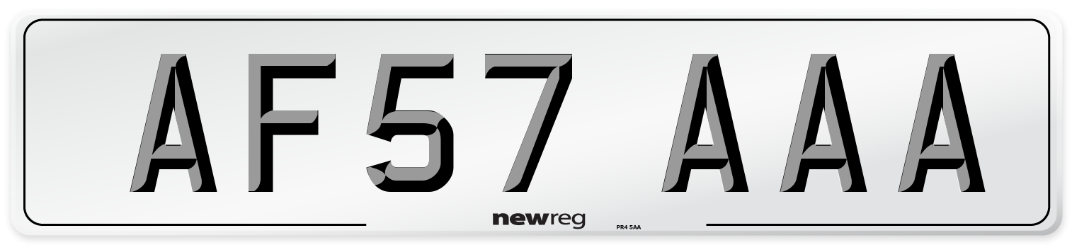 AF57 AAA Number Plate from New Reg